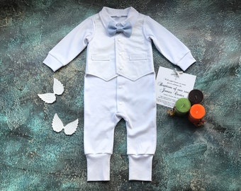 Baby boy blessing outfit, baby boy baptism outfit, newborn boy coming home outfit summer, baby boy christening outfit