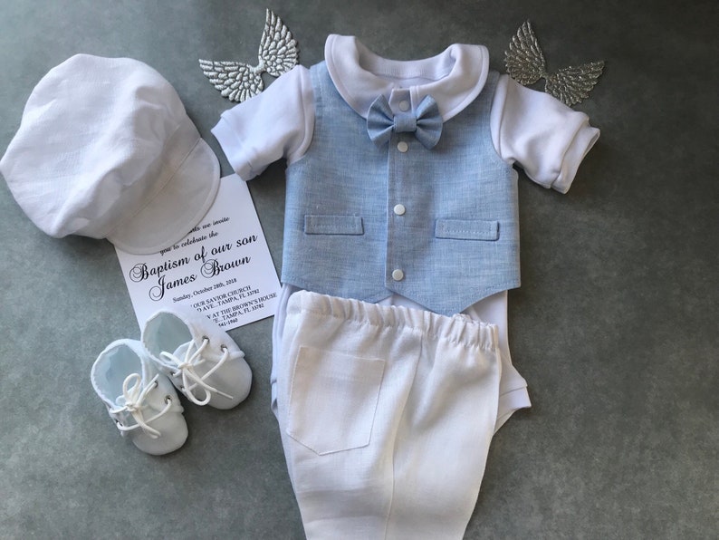 blue christening outfit
