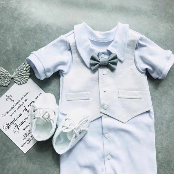 Baby boys baptism outfit, baptism outfit linen boys, christening outfit baby boy linen, baby boy christening suit