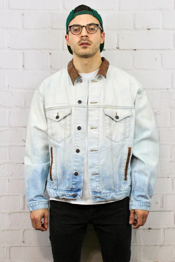 bleached jean jacket mens