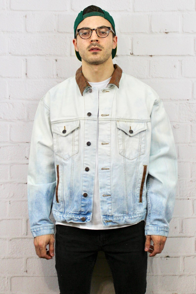 acid wash jean jacket mens