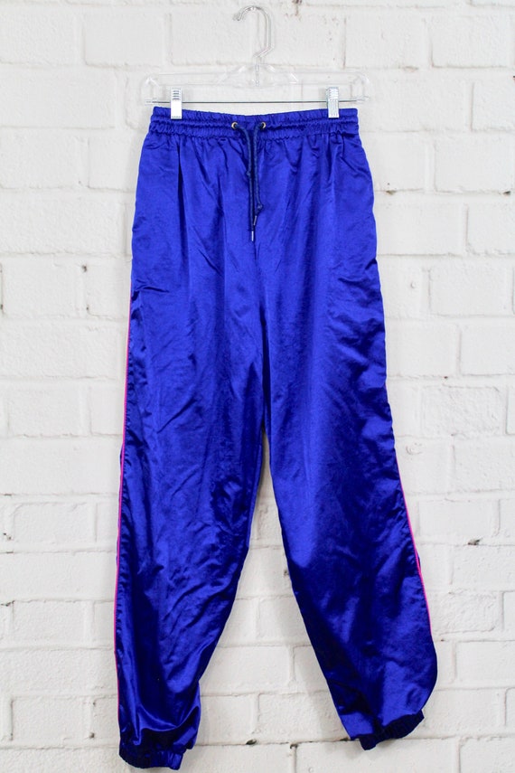 shiny nylon track pants