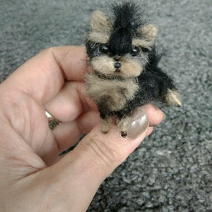 OOAK Needle felted miniature dollhouse Yorkshire terrier puppy/dog