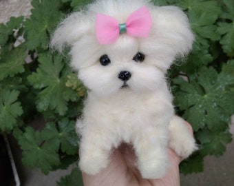 OOAK Needle felted Maltese puppy/dog