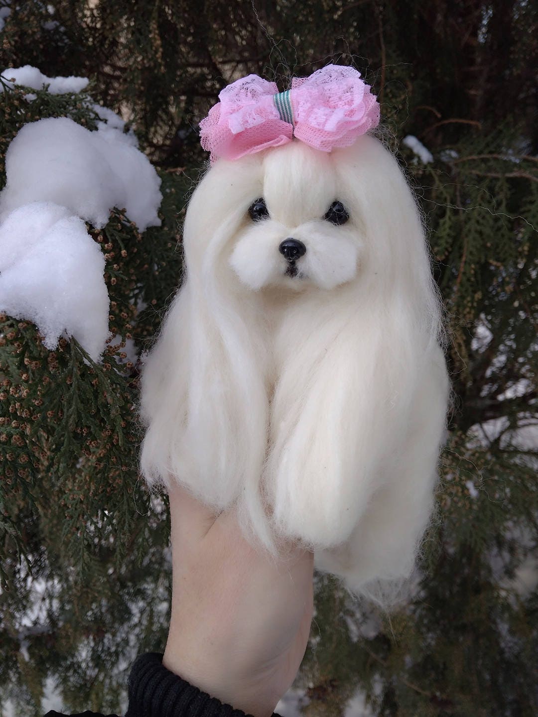 Needle Felted Maltese Puppy/dog