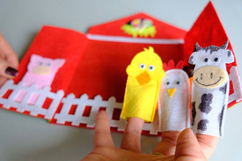 Farm Finger Puppets Etsy