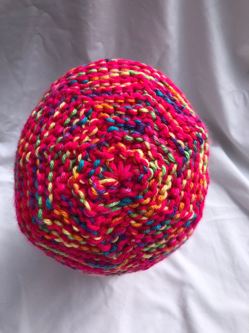 Hand-made Adultunisex. knit multi-colored beanie