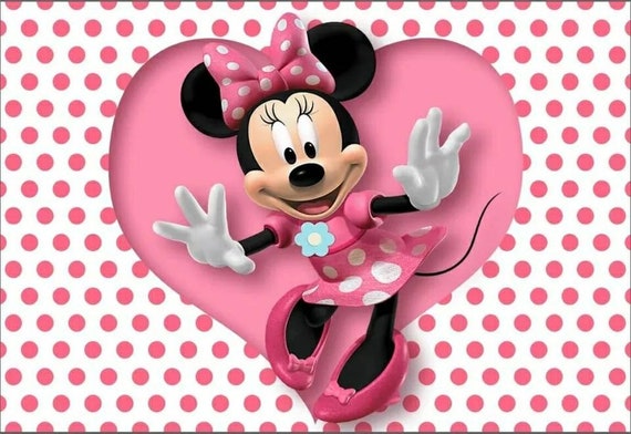 7x5ft Printed Minnie Mouse Birthday Party Backdrop Etsy