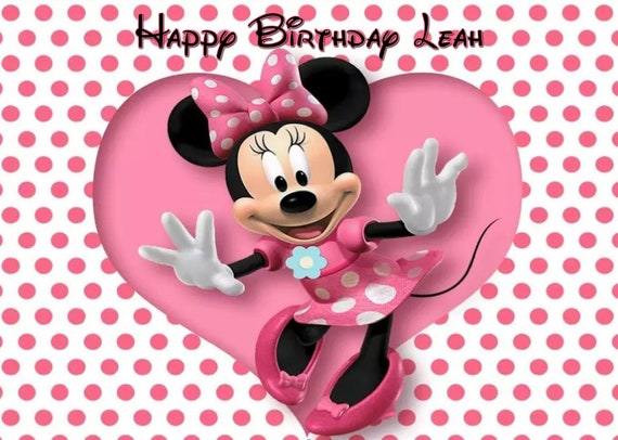 7x5ft Printed Minnie Mouse Birthday Party Backdrop Etsy
