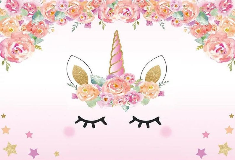 7x5ft Printed Happy Birthday Unicorn Backdrop Banner / Magical | Etsy