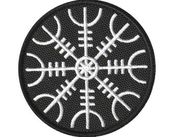 Embroidered PATCH "Aegishjalmur  Viking Helm of Awe "
