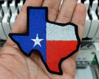 Embroidered PATCH Lone Star Texas State Flag with hook and loop fasteners or sew on.