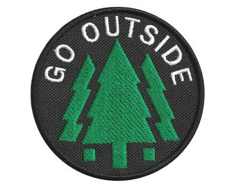 Embroidered patch "GO OUTSIDE"