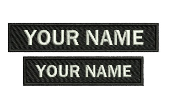 Custom Embroidered 5" x 1 1/2"  Name Tag Patch W/ VELCRO® Brand Fastener 