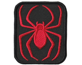 Embroidered PATCH "Spider" with hook and loop fasteners, iron on or sew on.