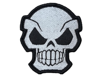 Embroidered Patch "Evil skull" with hook and loop fasteners or SEW ON, Iron on.