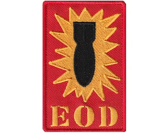 EOD Patch Embroidered, Explosive Ordnance Disposal Morale Patch, Bomb Disposal Badge with Hook and Loop, Military Tactical Badge