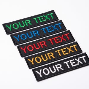 Custom Embroidered Name Tag Patch: Personalized Text, Hook & Loop, Iron-On or Sew-On