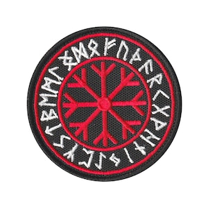 Embroidered PATCH &quot;RUNIC CIRCLE&quot; with hook and loop fasteners or Sew-on, iron-on.