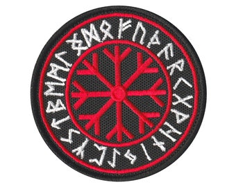 Embroidered PATCH "RUNIC CIRCLE" with hook and loop fasteners or Sew-on, iron-on.