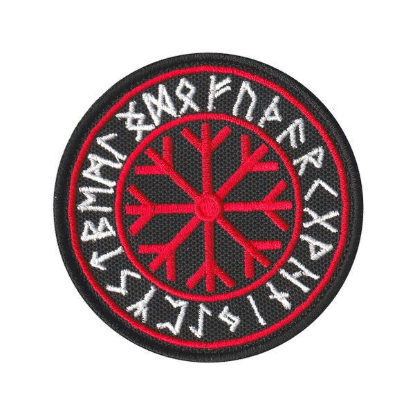 Embroidered PATCH "RUNIC CIRCLE" with hook and loop fasteners or Sew-on, iron-on.