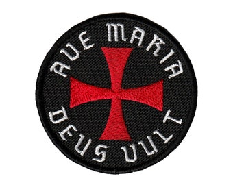 Embroidered Templar Cross Patch: Iron On, Hook and Loop or Sew On (3 inch)
