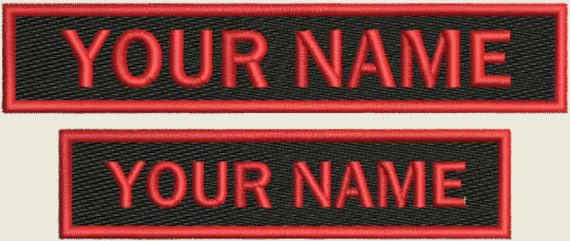 Rectangular 1 Line Custom Embroidered Name Tag Sew on Patch 3 (Small)