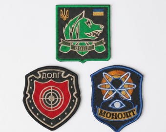 STALKER Patch Set of 3 - Freedom Duty Monolith Embroidered Morale Patches, Tactical  Patch for Backpack Plate Carrier Vest