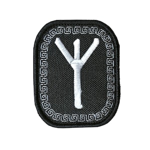 Embroidered PATCH &quot;Runic alphabet&quot; with hook and loop fasteners or Sew-on, iron-on.