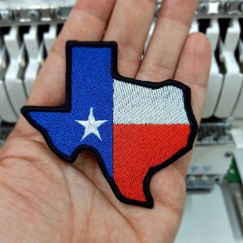Embroidered PATCH Lone Star Texas State Flag with hook and loop fasteners or sew on.