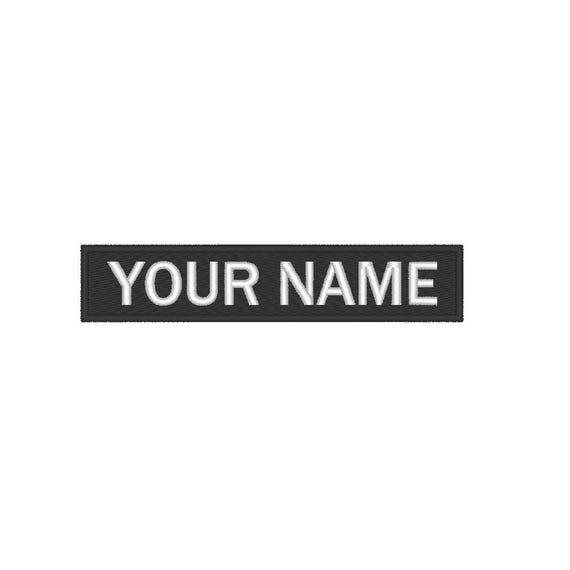 Custom Embroidered Name Tag Patch: Iron On or Hook & Loop, Sew On