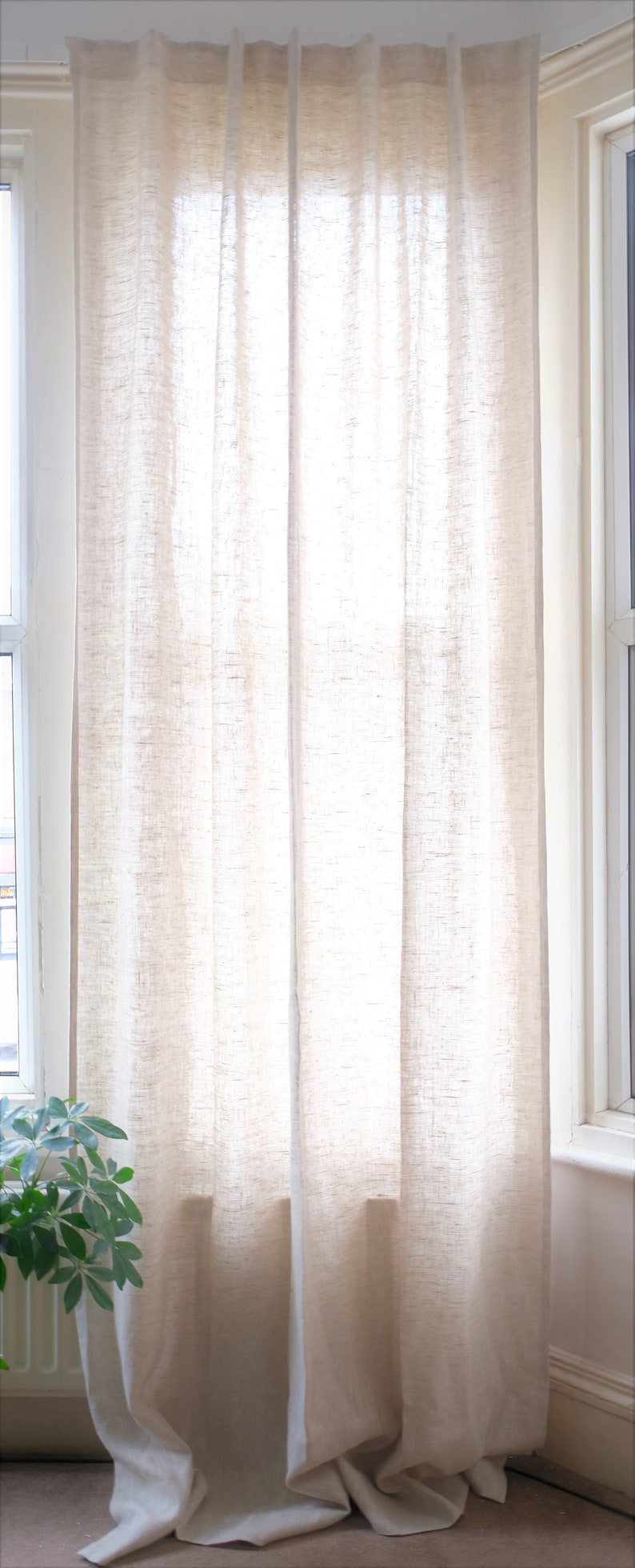 100 Natural Linen Window Curtains Drapes Voile Panels for Etsy