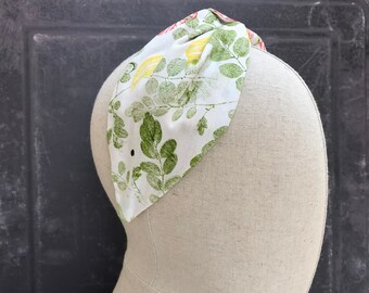 Abstract Leaf Print Headband, Hand Printed Turban Headband with Batik Lining, Nature Inspired Ladies Hair Accessory.