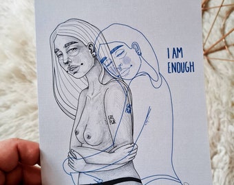 I am enough | grey series | Print A4 und A5