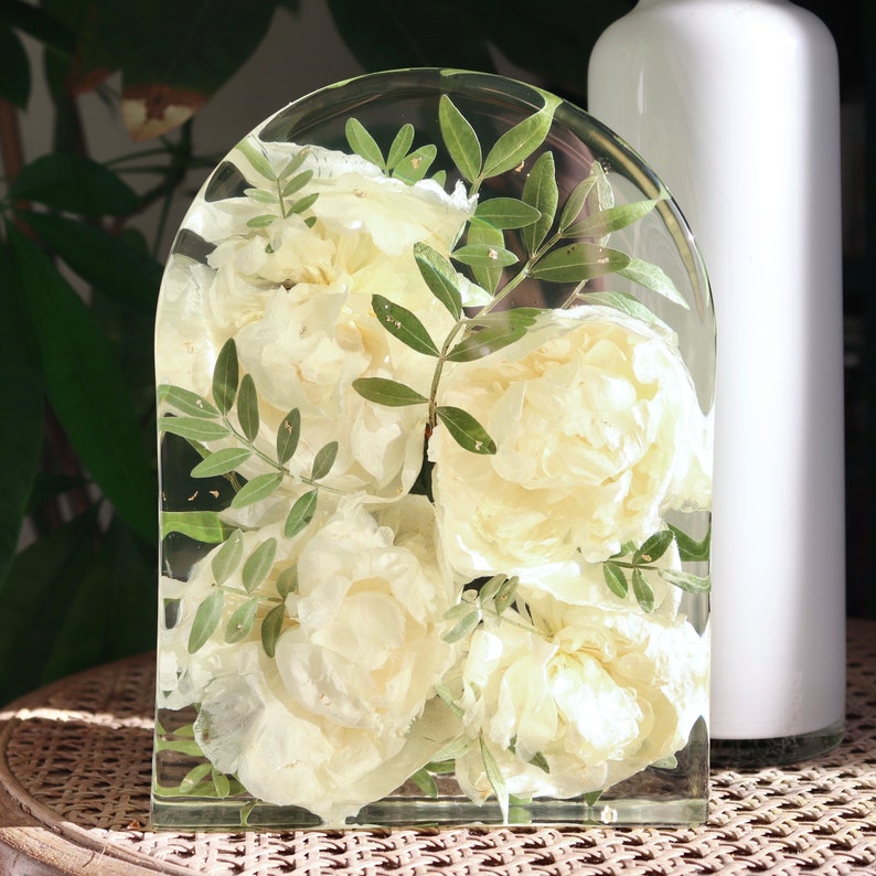 Préservation bouquet de mariage ACOMPTE upcycling, conservez vos fleurs, souvenir/ cadeaux de mariage personalisé, résine epoxy image 3