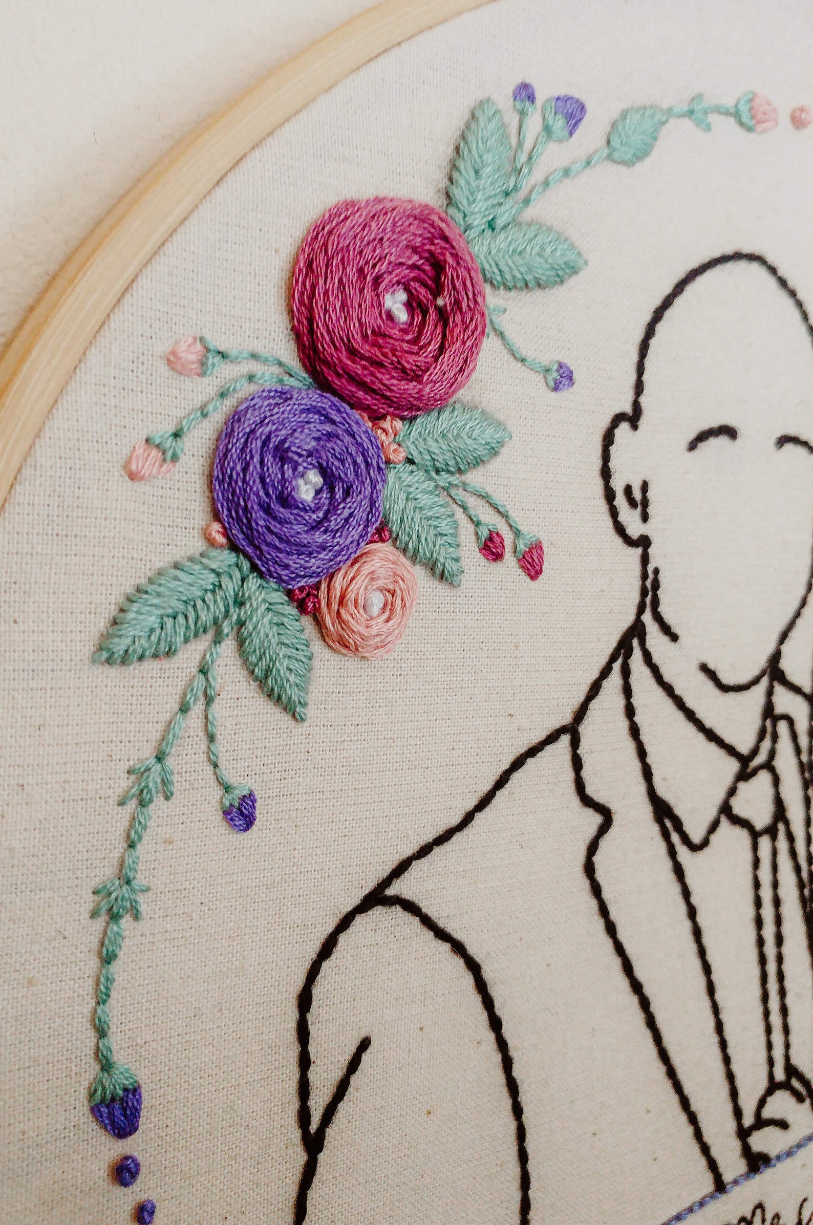 Custom Couple Illustration Embroidery Hoop Art Home Decor Etsy