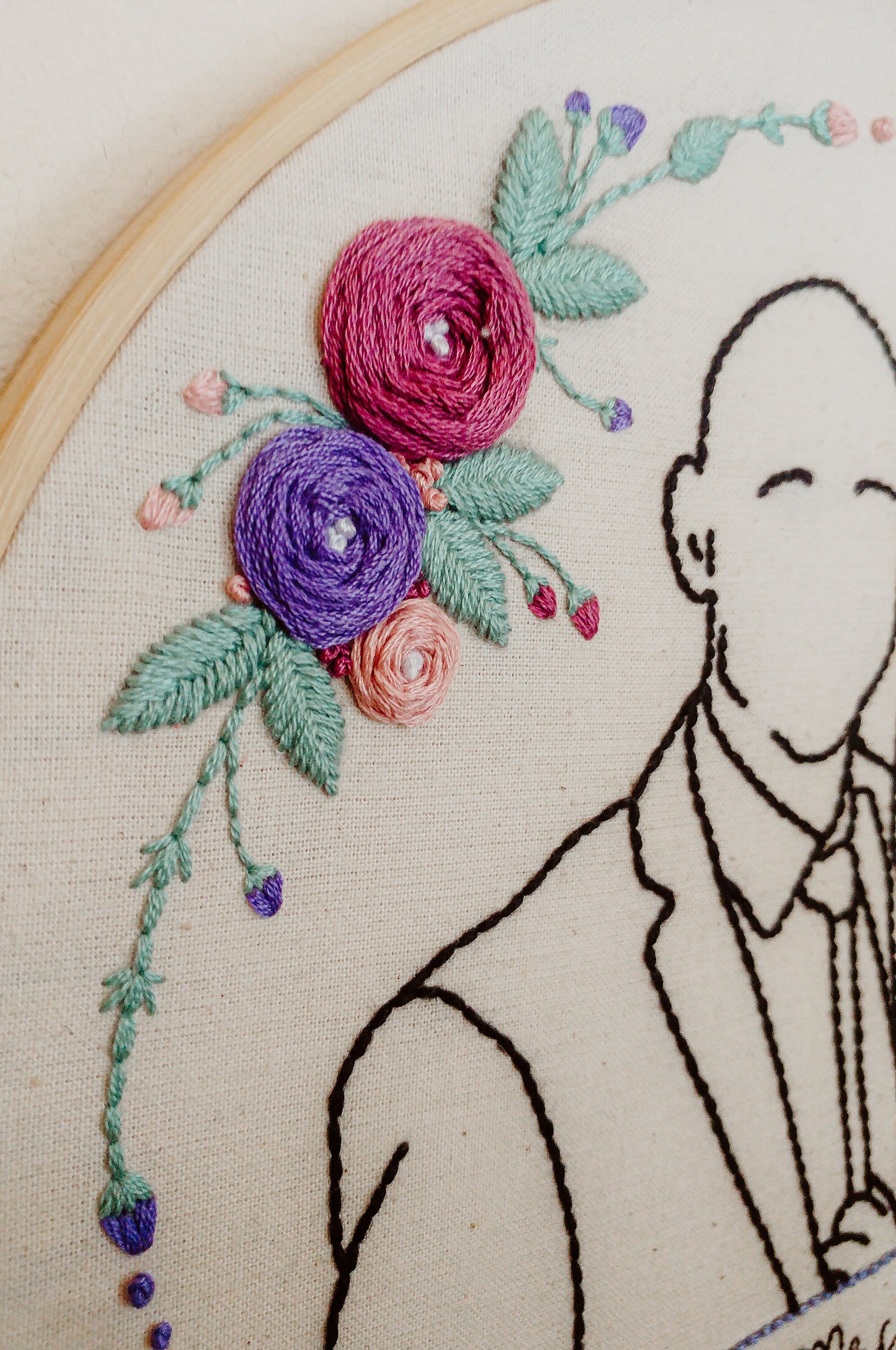 Custom Couple Illustration Embroidery Hoop Art Home Decor Etsy