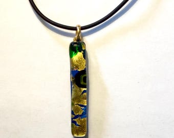 Colgante vintage de pan de oro de Murano – Collar de cristal italiano, 2004, nuevo y de antiguo stock