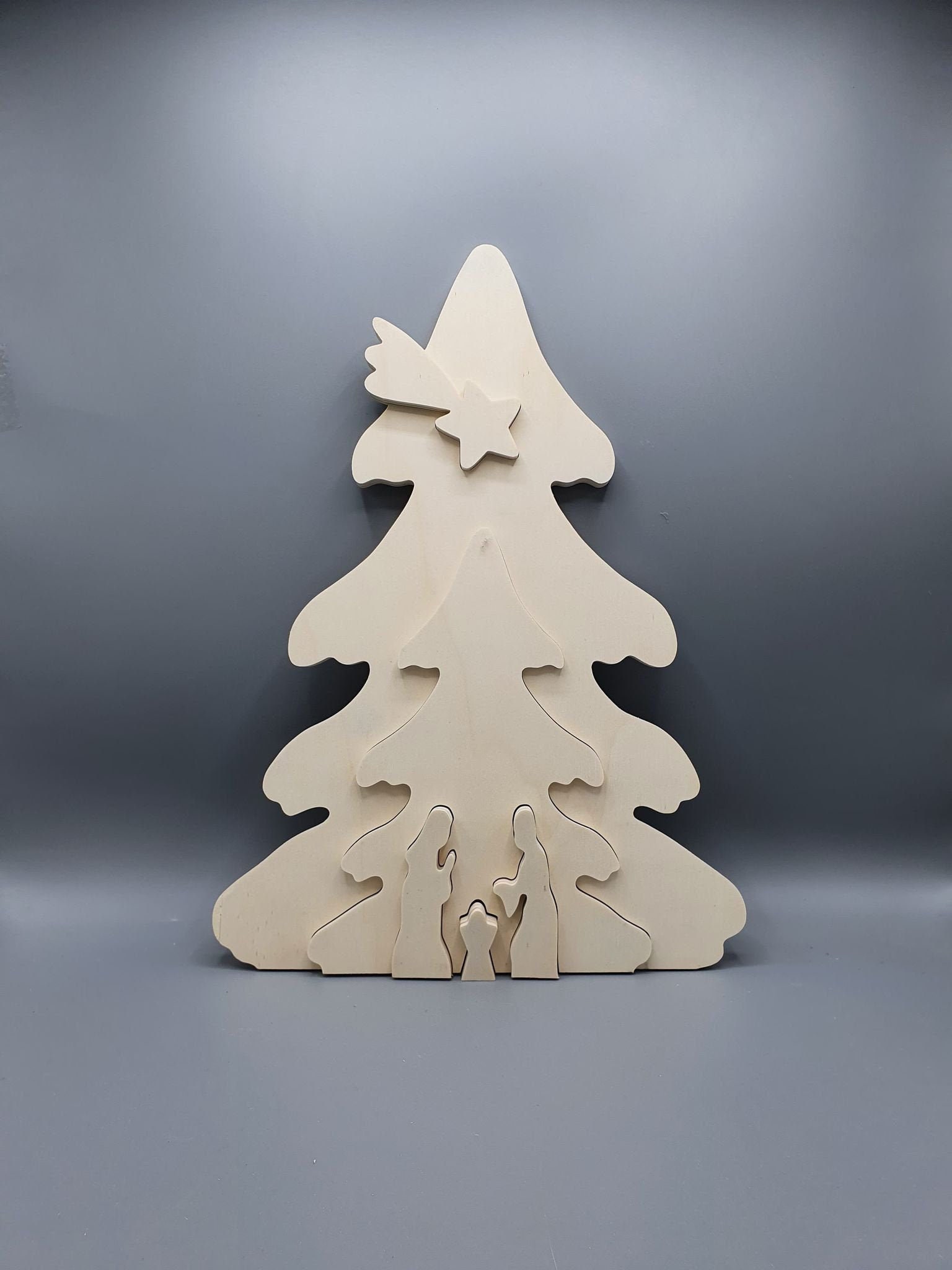 ARTECSIS Crèche de Noël en Bois/Petite Creche de Noel 26,5x19 cm