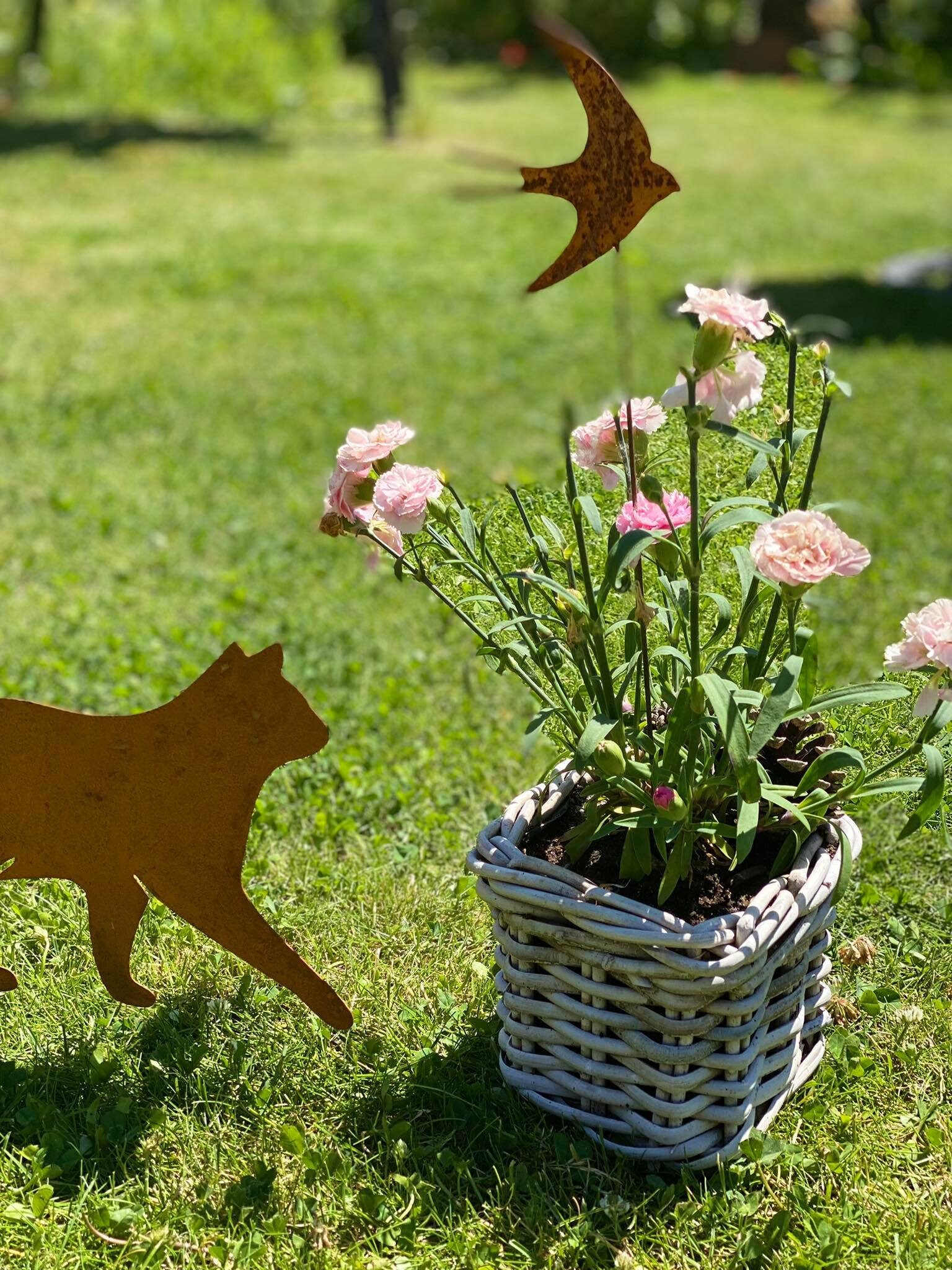 Rusty Steel Cat, Garden Decoration, Outdoor Decoration, Steel Feline