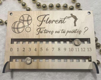 Compteur de points pétanque 0 à 13 - Format 200x100mm en pvc 3mm
