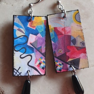 Orecchini pendenti "Giallo rosso e blu" Kandinsky