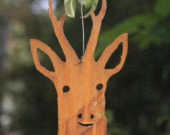 Handmade 1.5mm corten rusty steel deer head decoration.