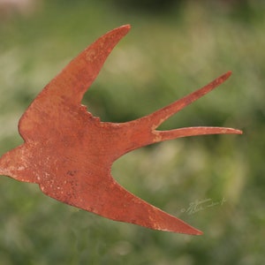 Handmade rusty steel swallow