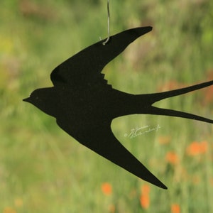 Handmade black galvanized steel swallow image 1