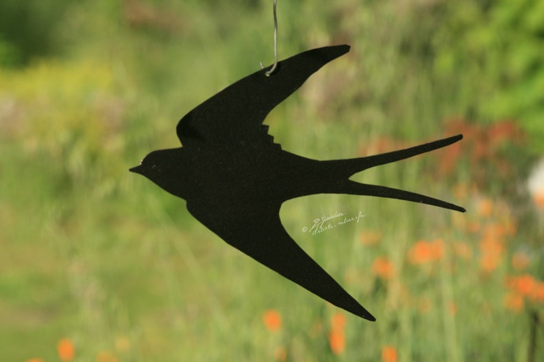 Handmade black galvanized steel swallow image 1