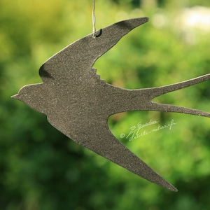 Handmade black galvanized steel swallow image 2