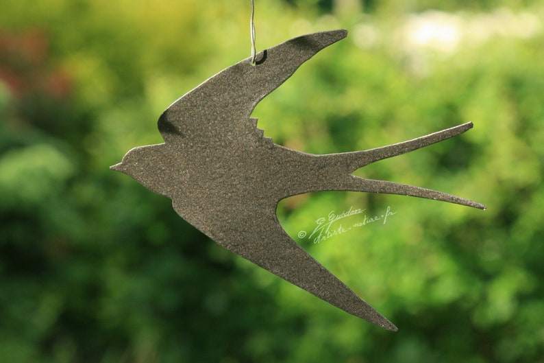 Handmade black galvanized steel swallow image 2