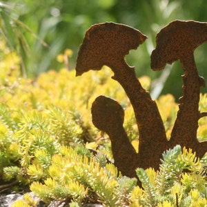 Mushroom décor, Handmade rusty steel heberoma