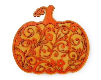 Wooden pumpkin, Halloween decoration